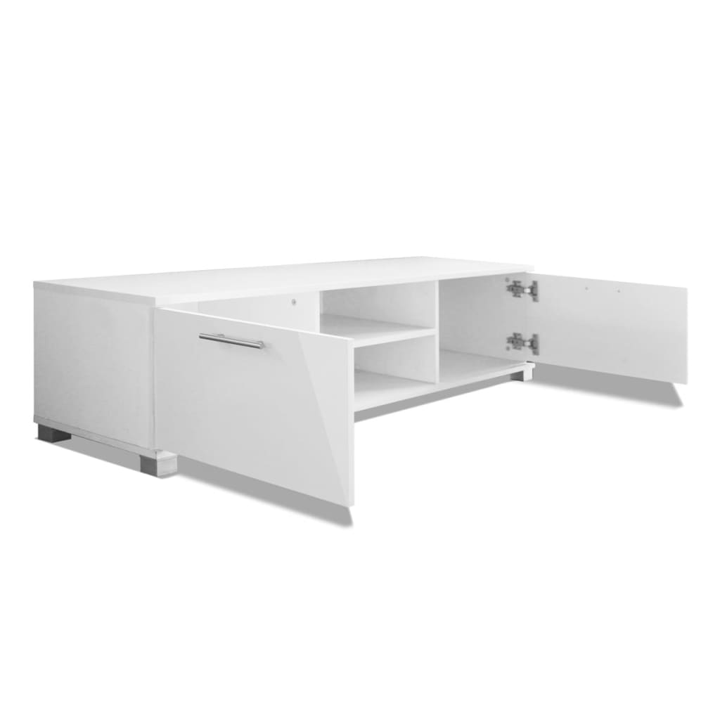 TV-Møbel Høyglans Hvit TV-benk 120x40,5x35 cm