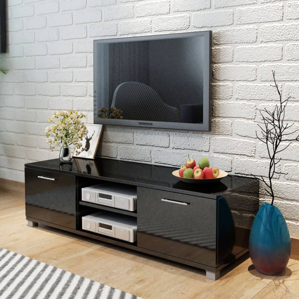 TV-Møbel Høyglans Svart Tv-benk 120x40,5x35 cm