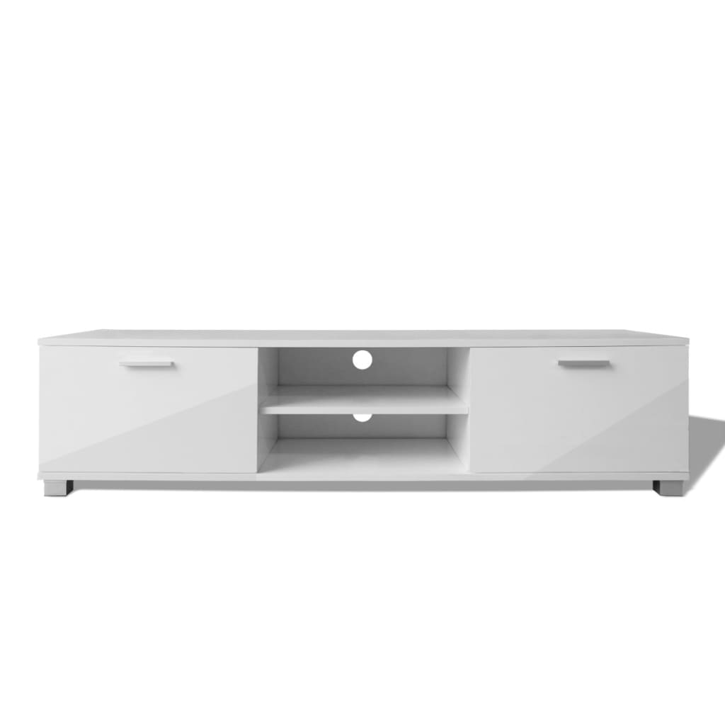 TV-Møbel Høyglans Hvit TV-benk 140x40,5x35 cm