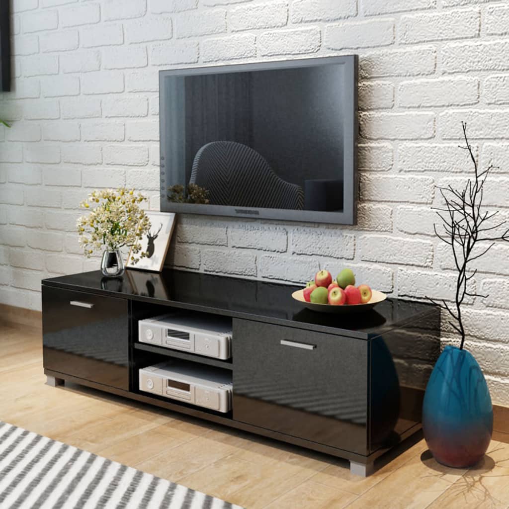 TV-Møbel Høyglans Svart Tv-benk 140x40,5x35 cm