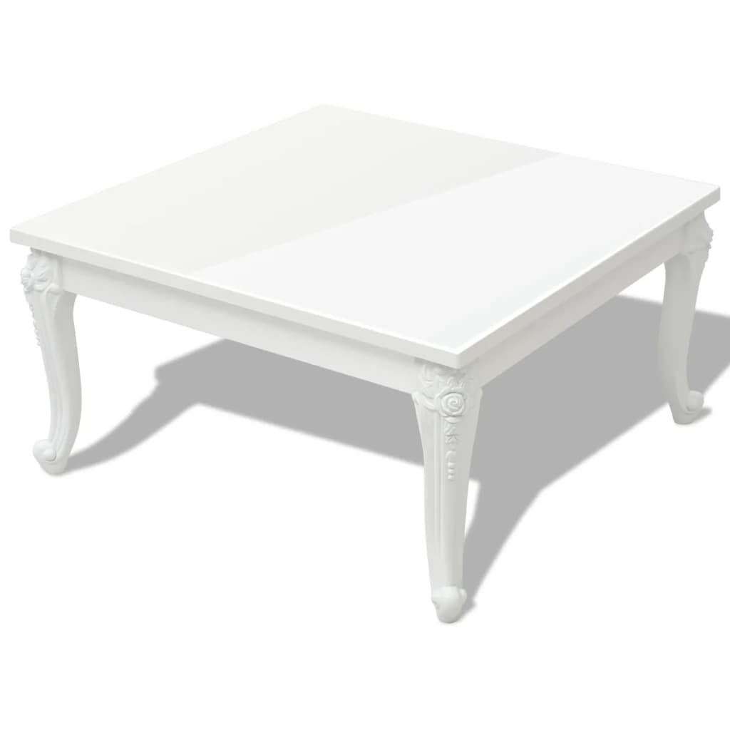 Salongbord Sofabord Høyglans Hvit 80x80x42 cm
