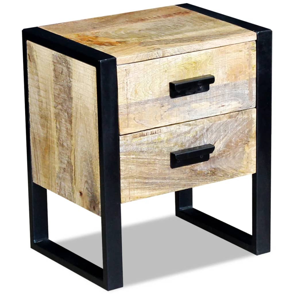 Sidebord Tre med 2 skuffer heltre mango 43x33x51 cm