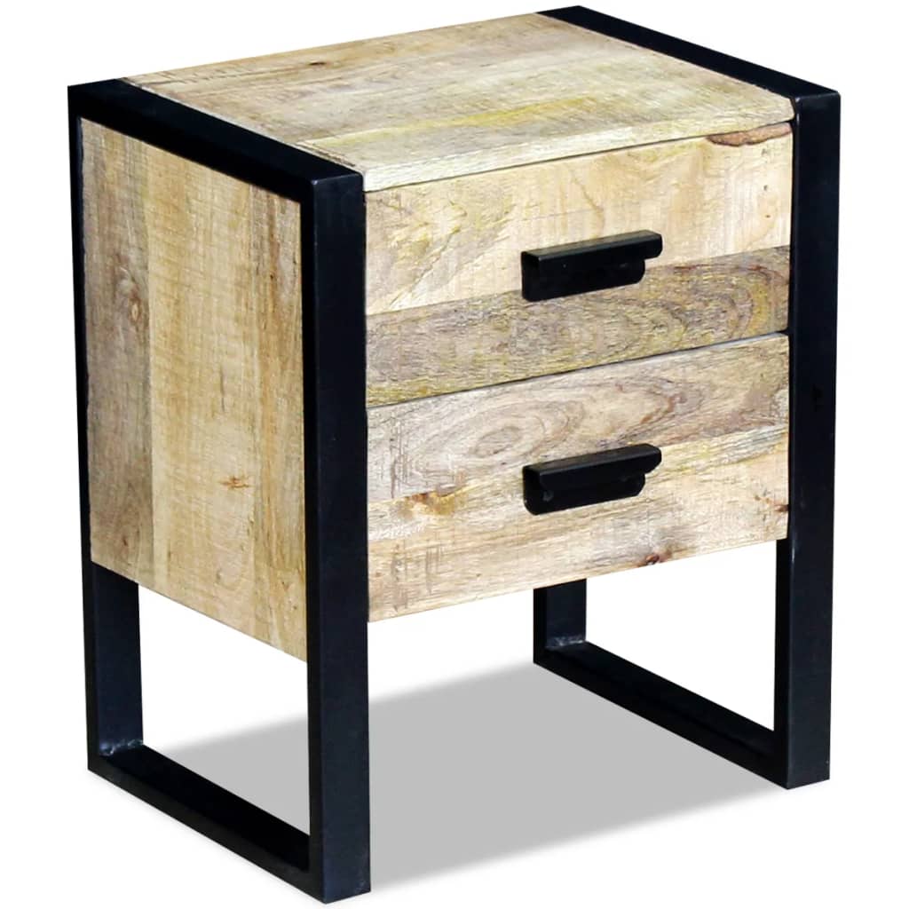 Sidebord Tre med 2 skuffer heltre mango 43x33x51 cm