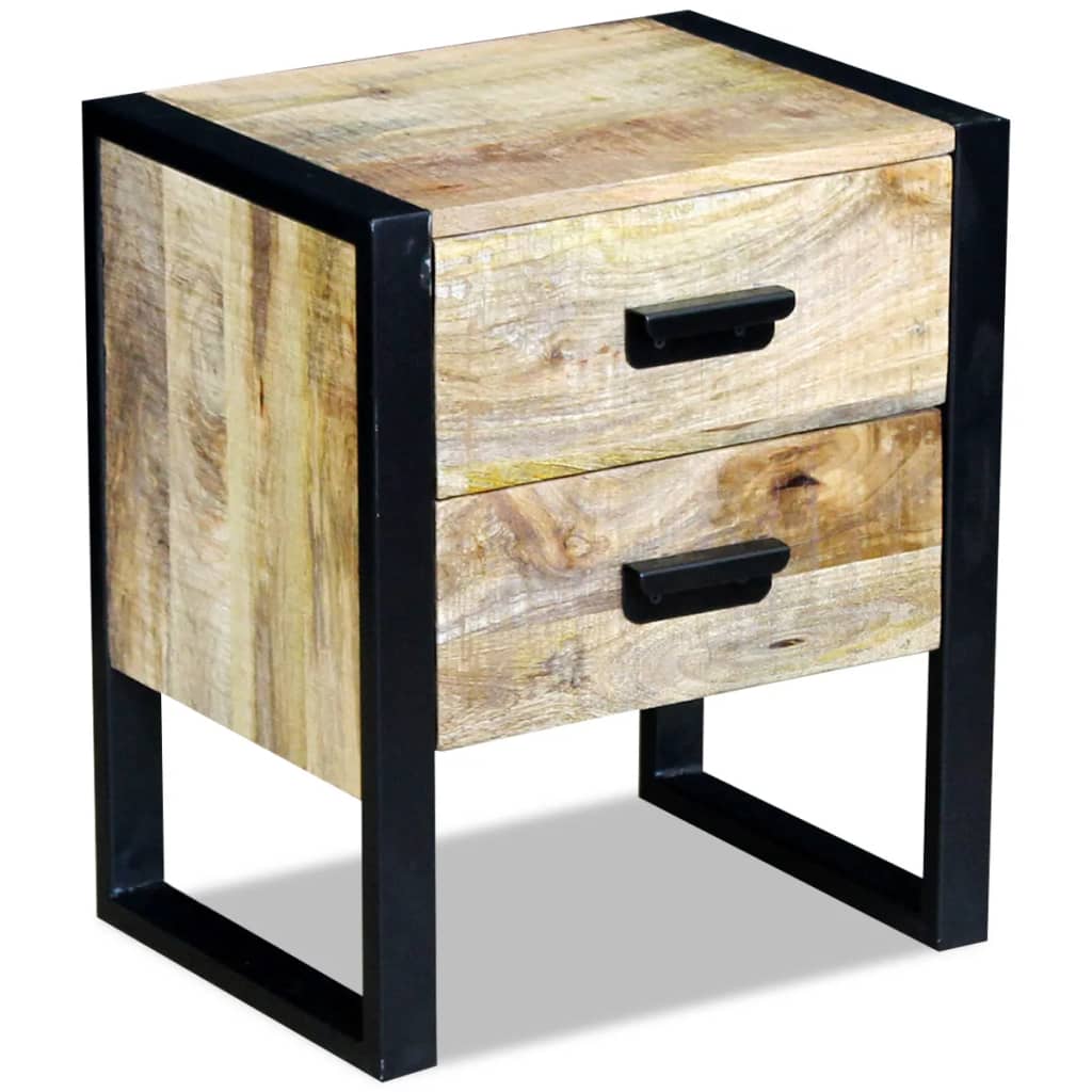 Sidebord Tre med 2 skuffer heltre mango 43x33x51 cm