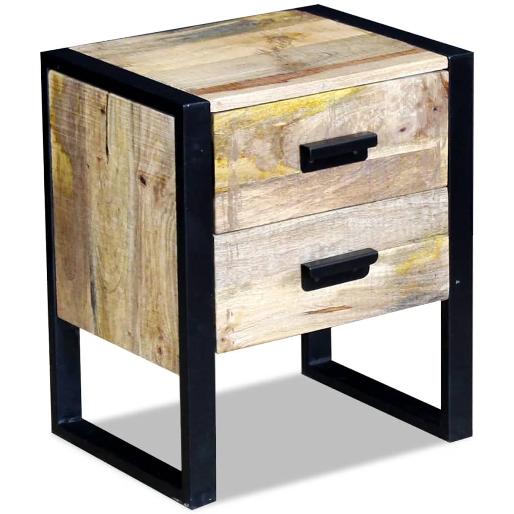 Sidebord Tre med 2 skuffer heltre mango 43x33x51 cm