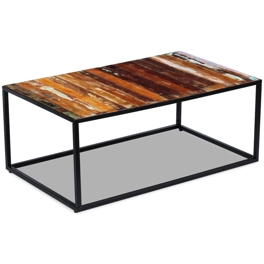 Salongbord Sofabord Tre Gjenvunnet Heltre 100x60x40 cm