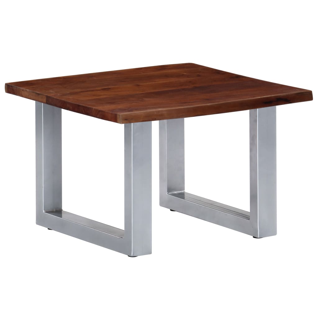 Salongbord Sofabord Tre heltre akasie med livlige kanter 60x60x40 cm