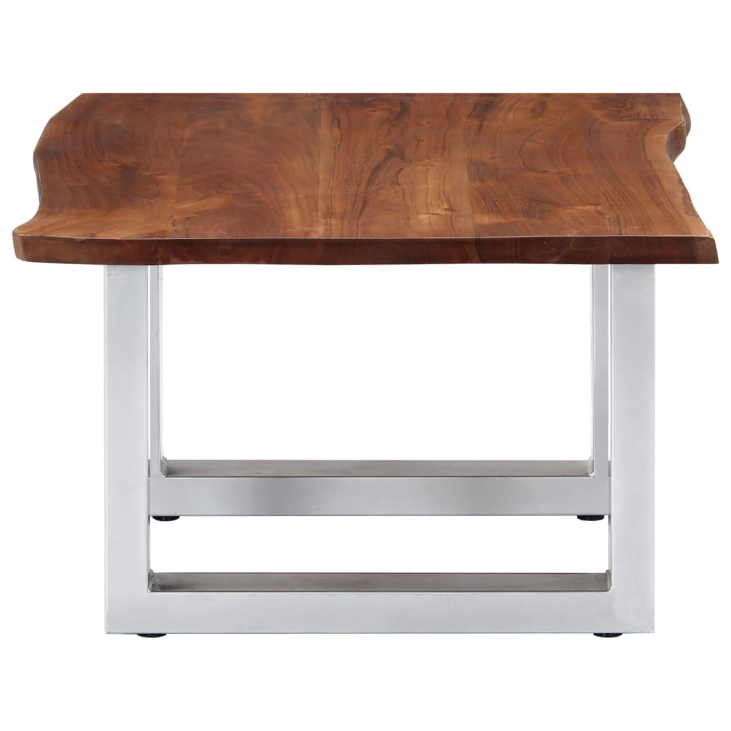 Salongbord Sofabord Tre heltre akasie med livlige kanter 60x60x40 cm