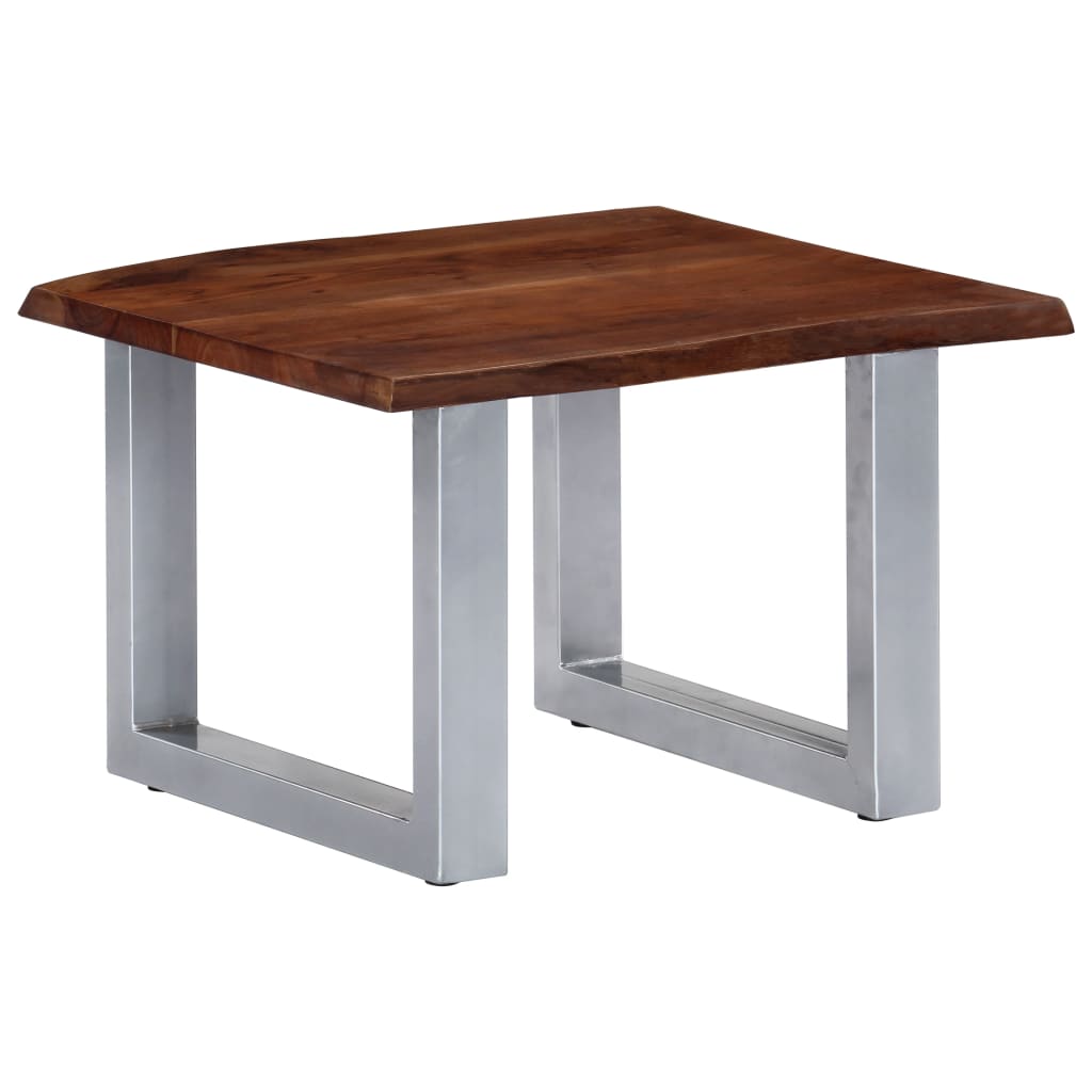 Salongbord Sofabord Tre heltre akasie med livlige kanter 60x60x40 cm