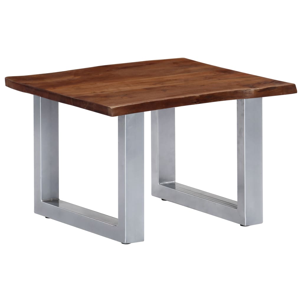 Salongbord Sofabord Tre heltre akasie med livlige kanter 60x60x40 cm