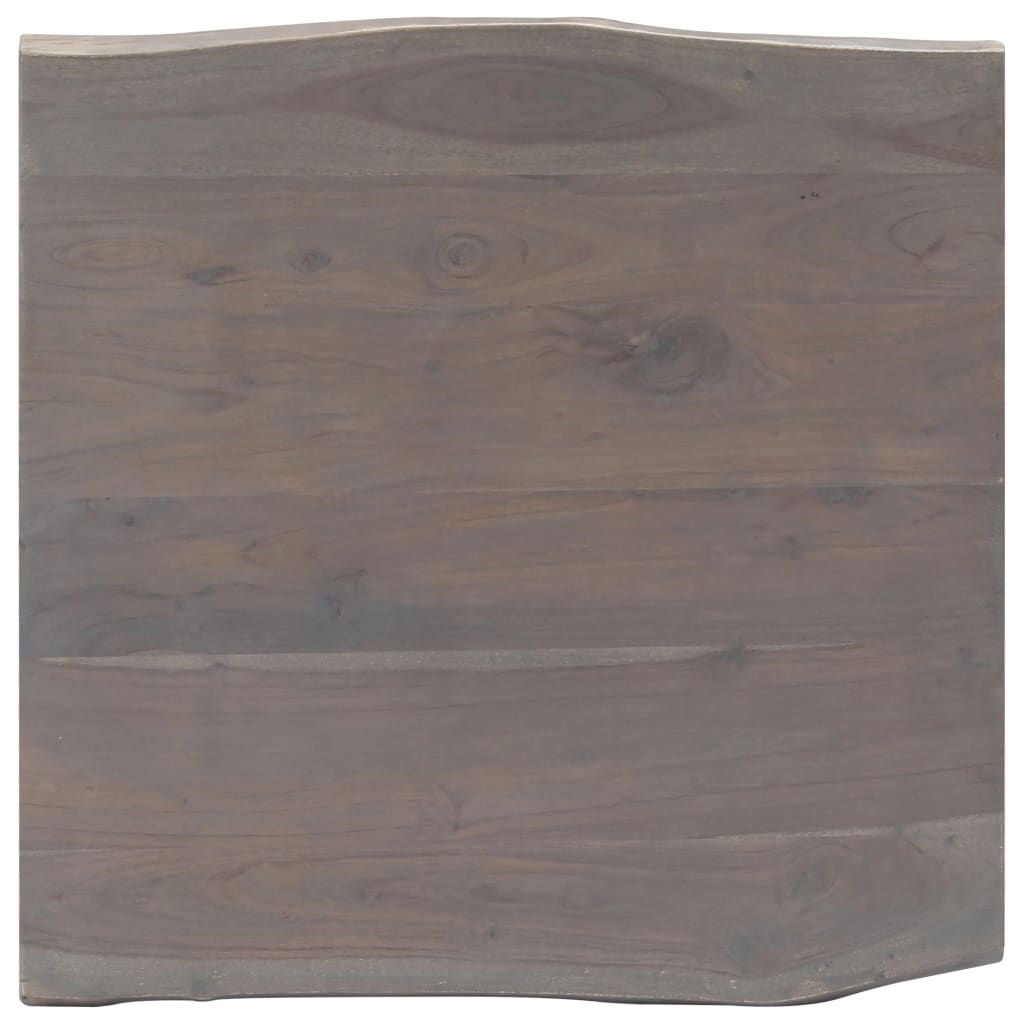 Salongbord Sofabord Tre heltre akasie med livlige kanter Grå 60x60x40 cm