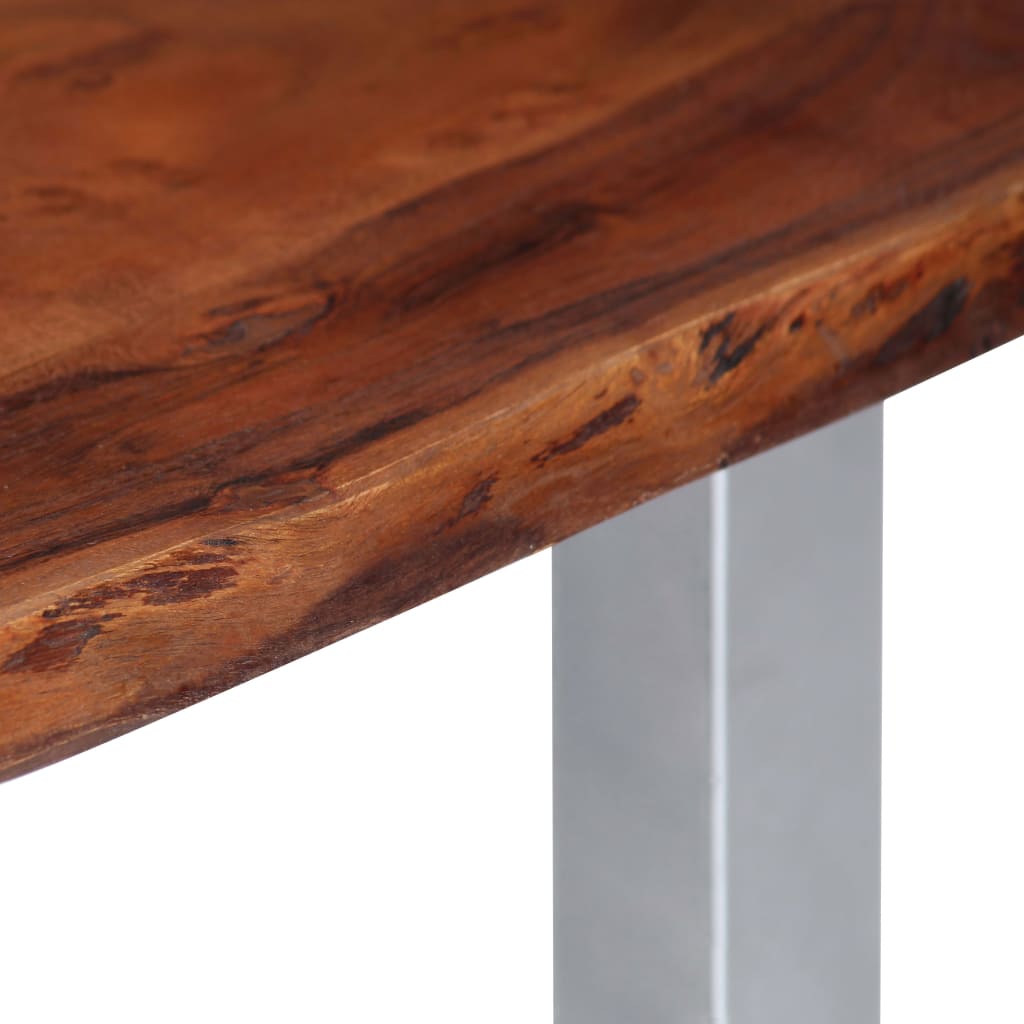 Salongbord Sofabord Tre heltre akasie med livlige kanter 115x60x40 cm