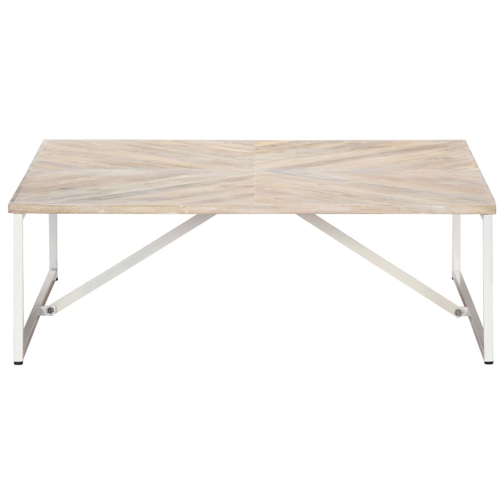 Salongbord Sofabord Hvit Tre Heltre Mango 110x110x36 cm