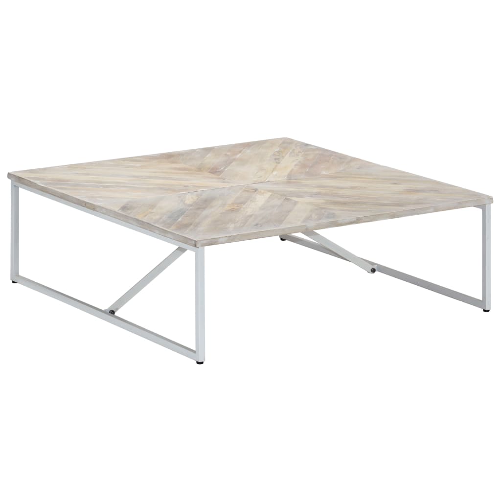 Salongbord Sofabord Hvit Tre Heltre Mango 110x110x36 cm