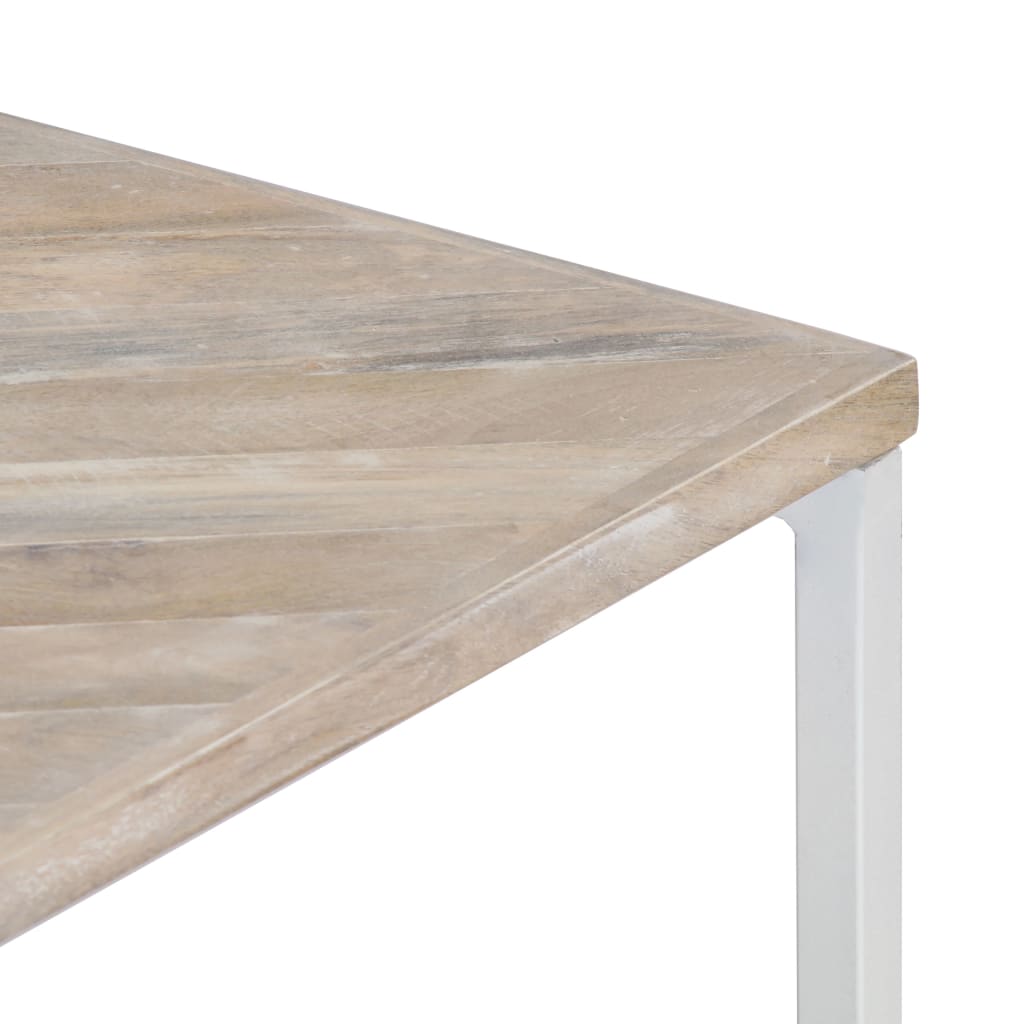 Salongbord Sofabord Hvit Tre Heltre Mango 110x110x36 cm