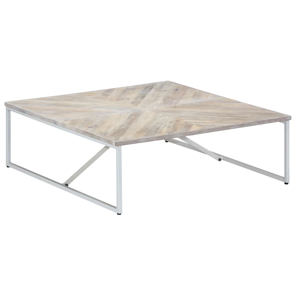 Salongbord Sofabord Hvit Tre Heltre Mango 110x110x36 cm