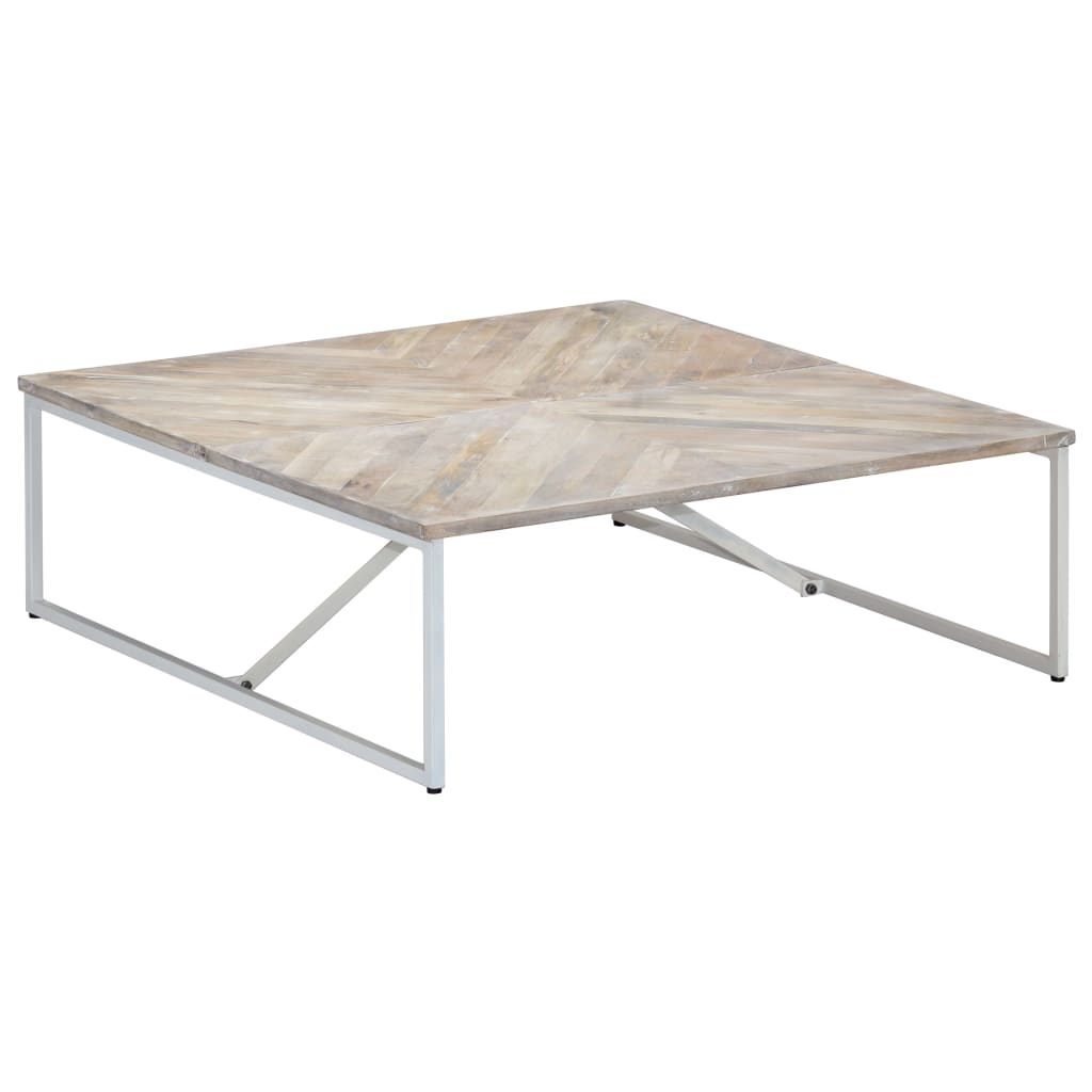Salongbord Sofabord Hvit Tre Heltre Mango 110x110x36 cm