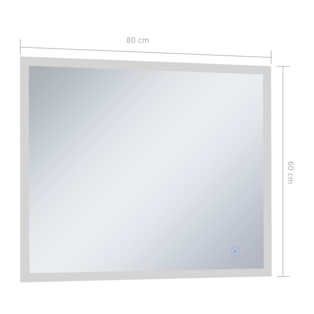 Baderomsspeil LED med berøringssensor 80x60 cm
