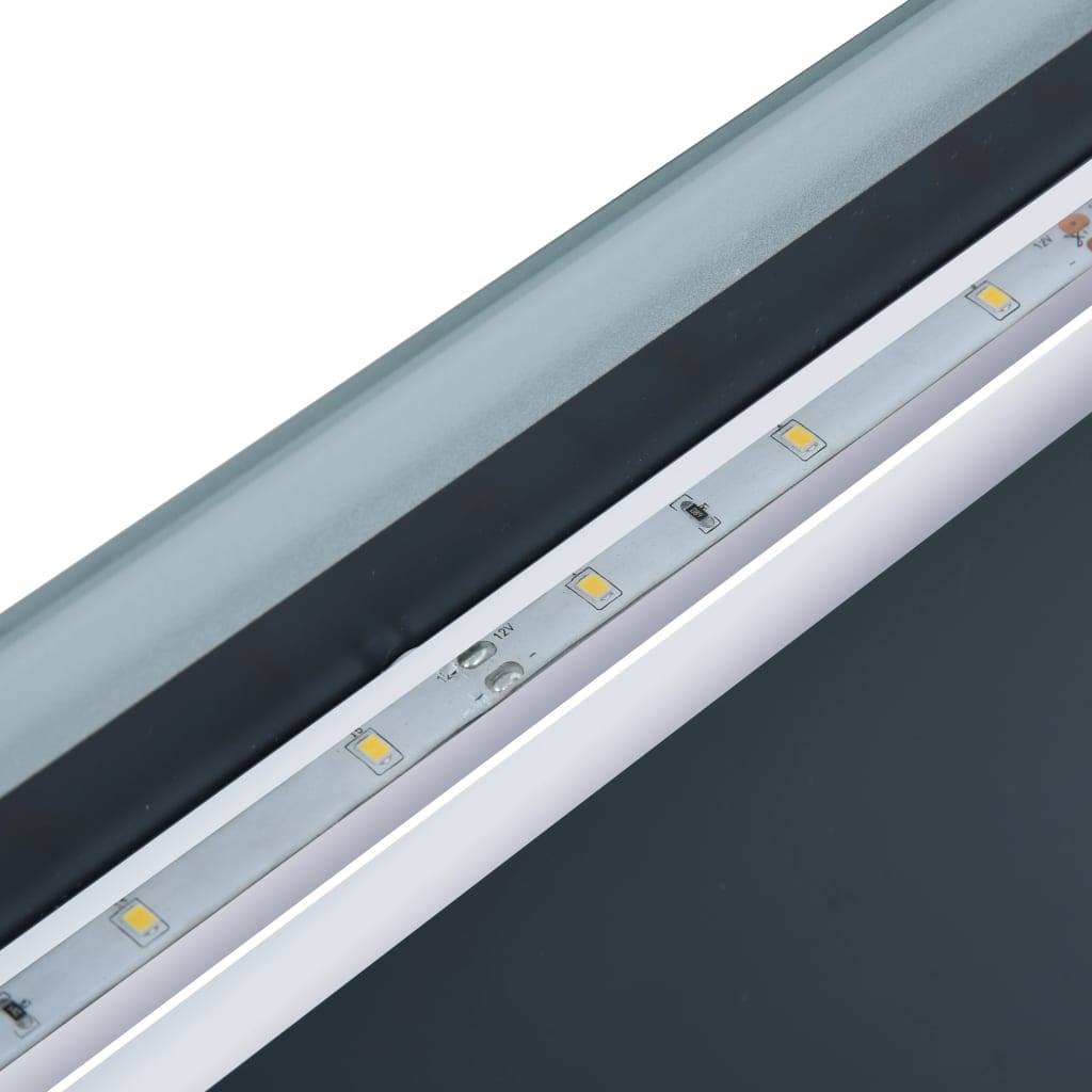 Baderomsspeil LED med berøringssensor og tidsvisning 100x60 cm