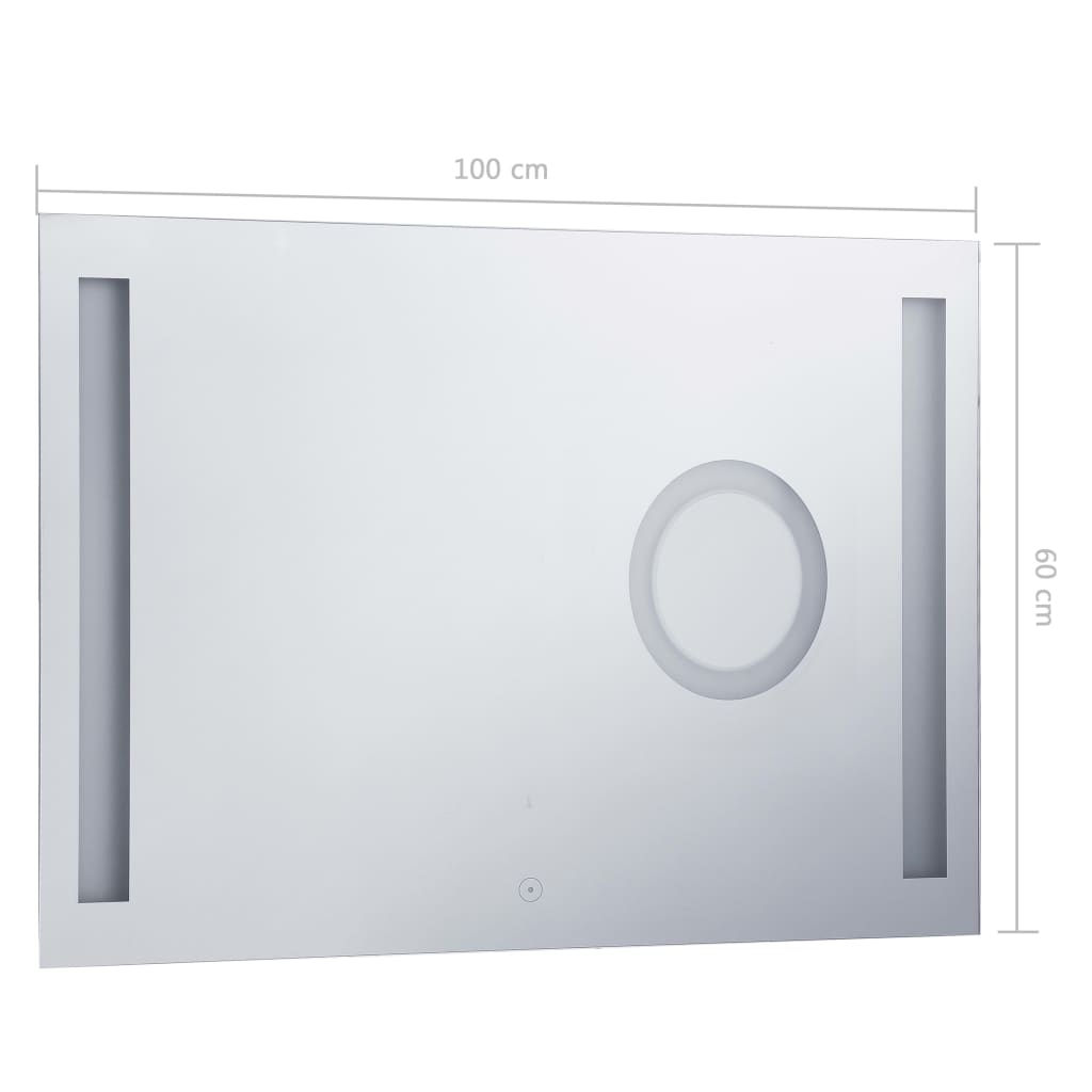 Baderomsspeil LED med berøringssensor 100x60 cm