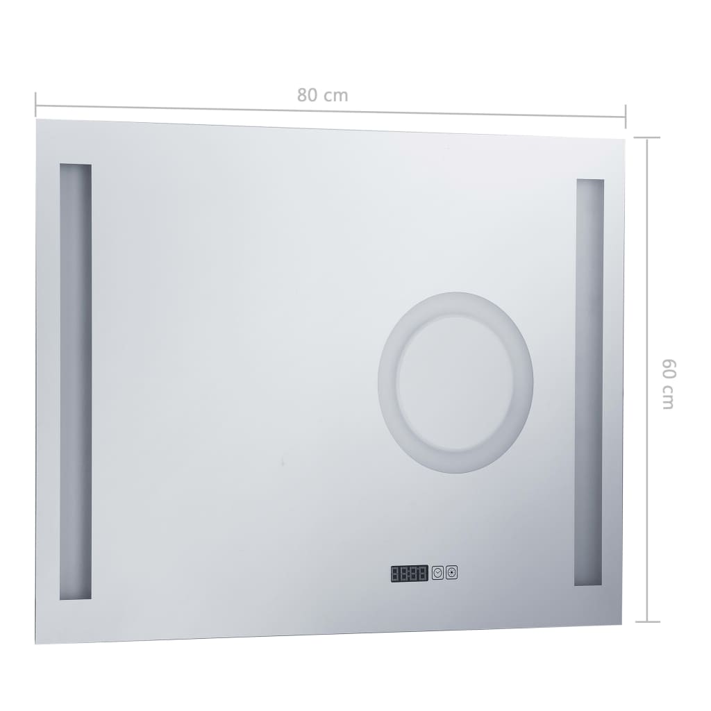 Baderomsspeil LED med berøringssensor 80x60 cm
