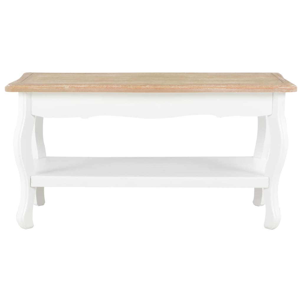 Salongbord Sofabord Hvit og Brun 87,5x42x44 cm heltre furu
