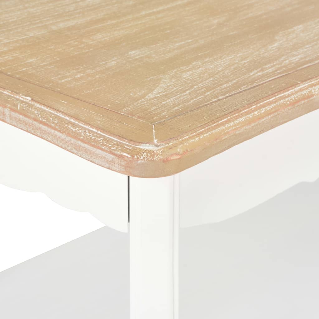Salongbord Sofabord Hvit og Brun 87,5x42x44 cm heltre furu