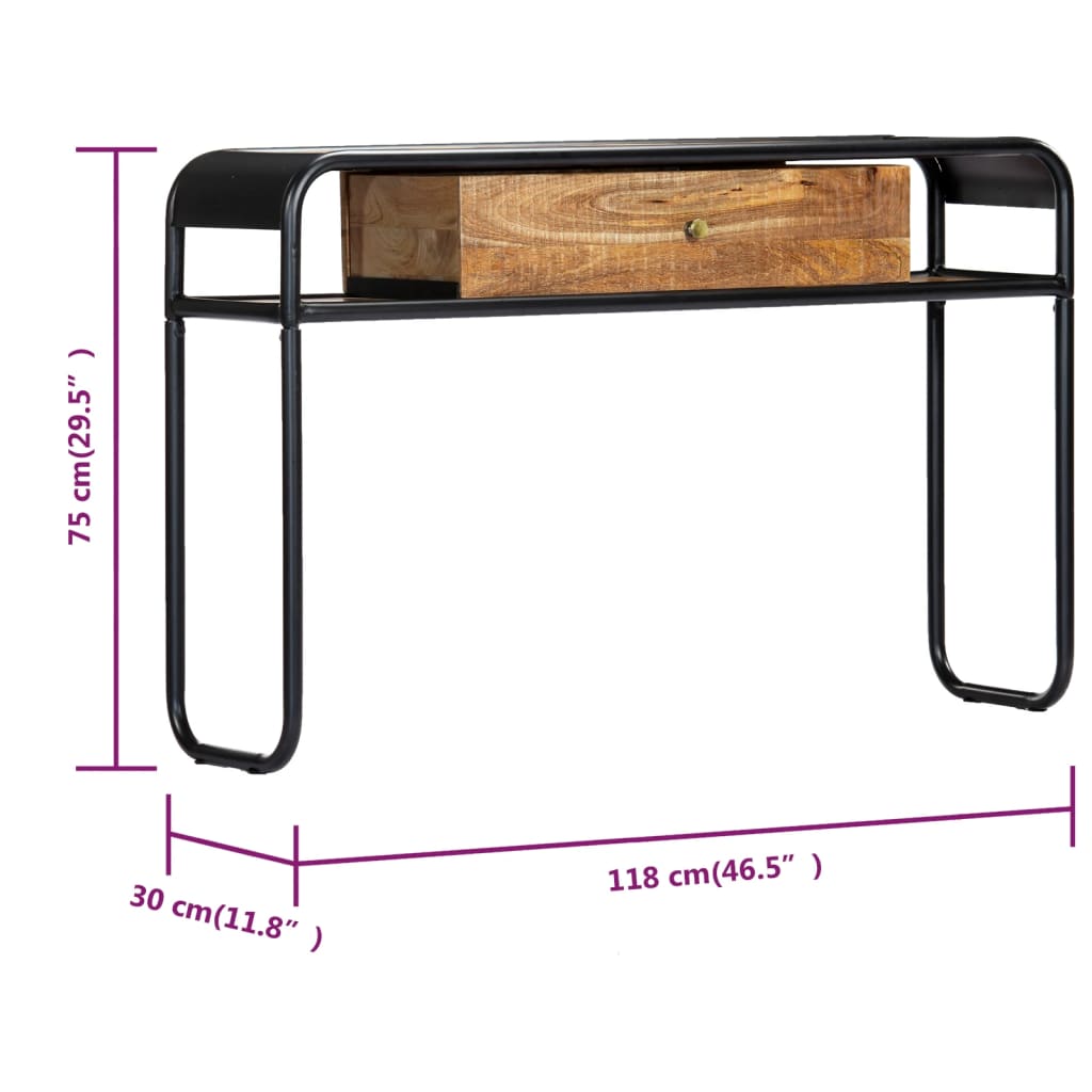 Avlastningsbord Konsollbord Tre 118x30x75 cm heltre mango
