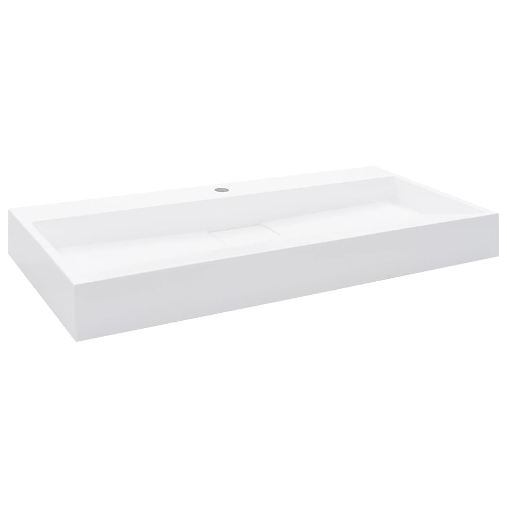 Baderomsvask 100x46x11 cm mineralstøpt/marmorstøpt Hvit