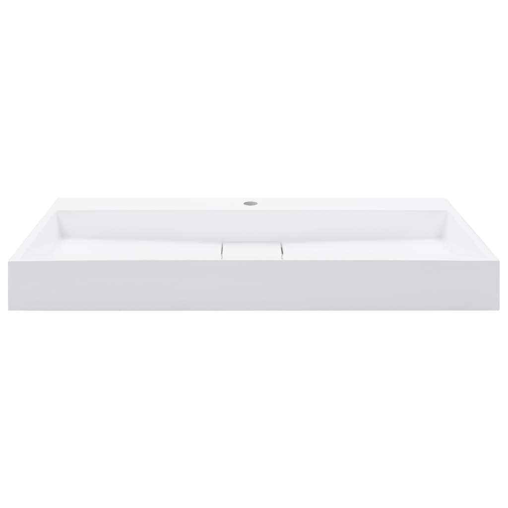 Baderomsvask 100x46x11 cm mineralstøpt/marmorstøpt Hvit