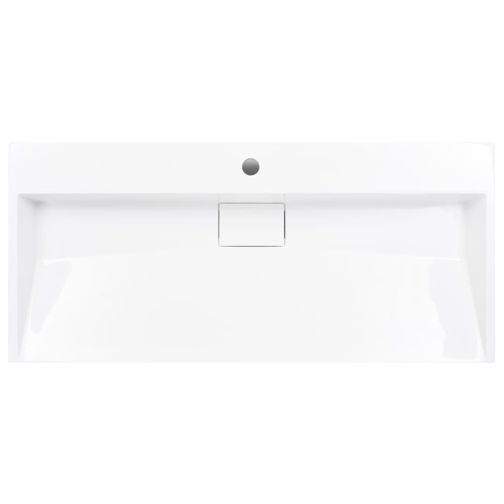 Baderomsvask 100x46x11 cm mineralstøpt/marmorstøpt Hvit