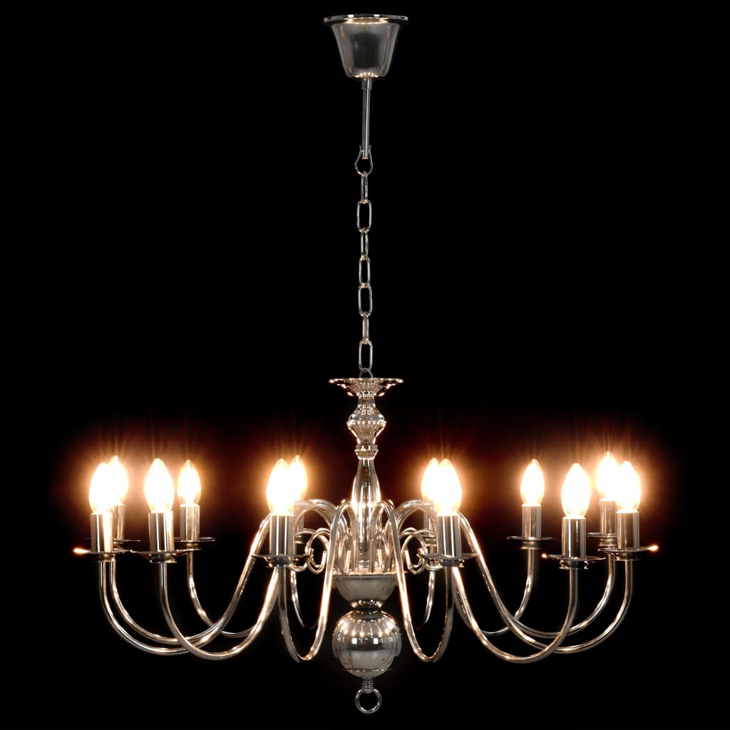 Taklampe Lysekrone sølv 12 x E14 lyspærer