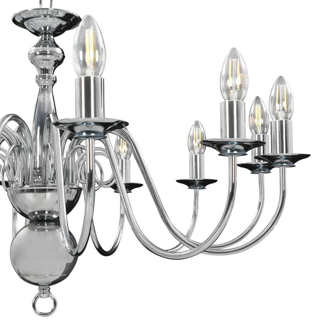 Taklampe Lysekrone sølv 12 x E14 lyspærer