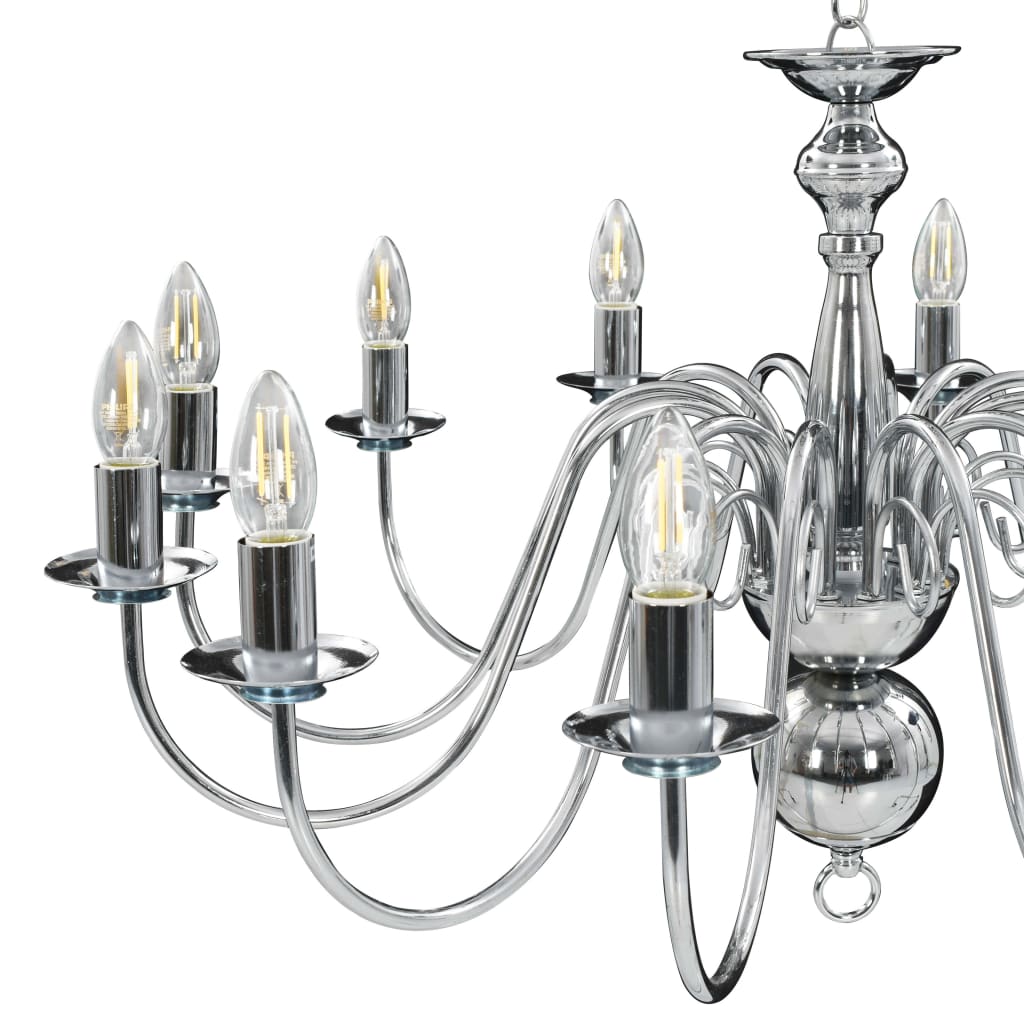 Taklampe Lysekrone sølv 12 x E14 lyspærer