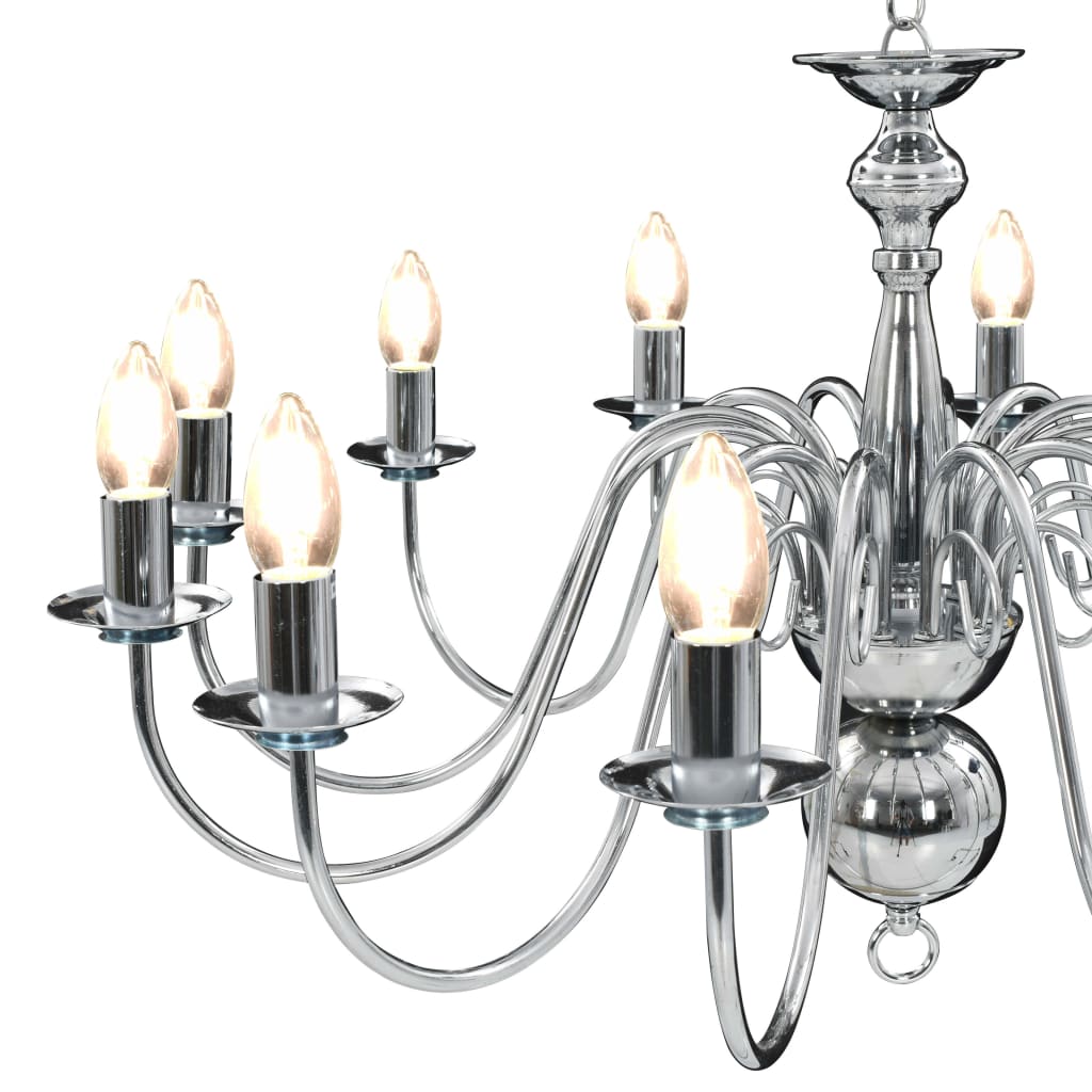 Taklampe Lysekrone sølv 12 x E14 lyspærer