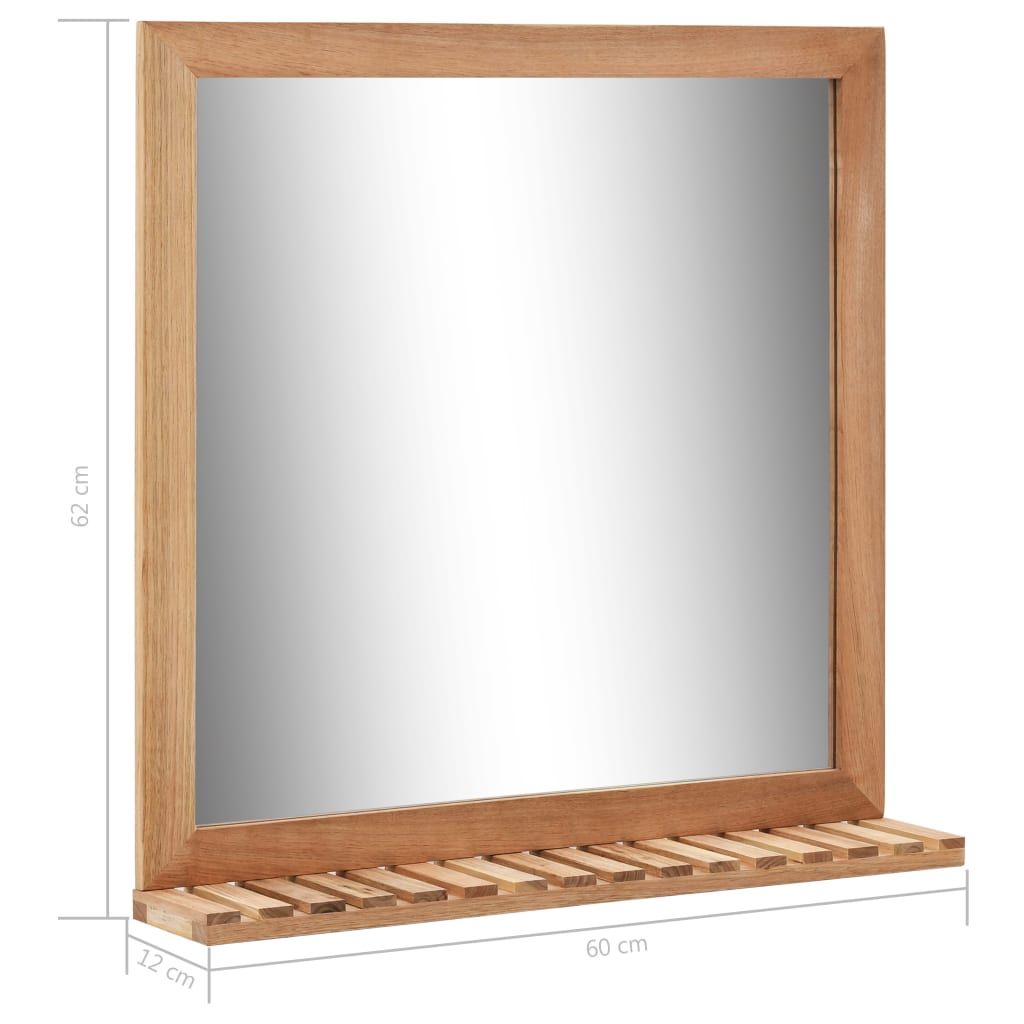 Baderomsspeil 60x12x62 cm heltre valnøtt