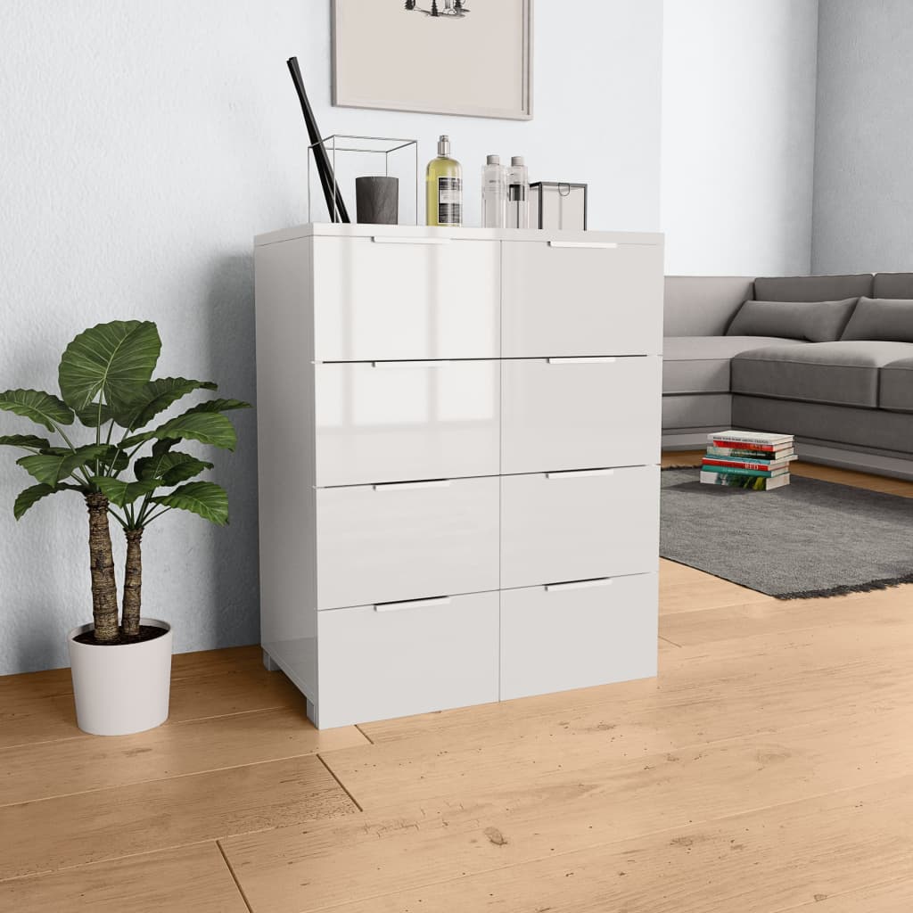 Skjenk Høyglans Hvit 60x35x80 cm