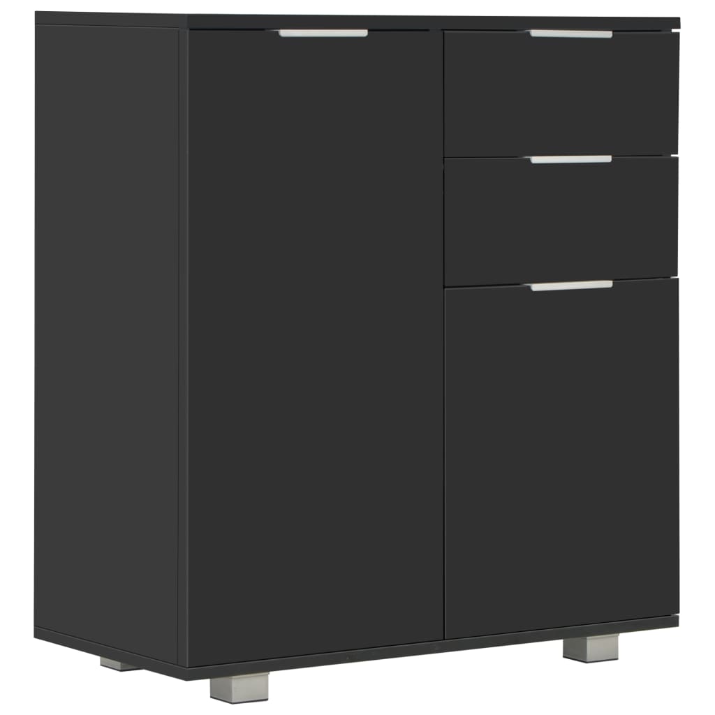 Skjenk Høyglans Svart 71x35x80 cm
