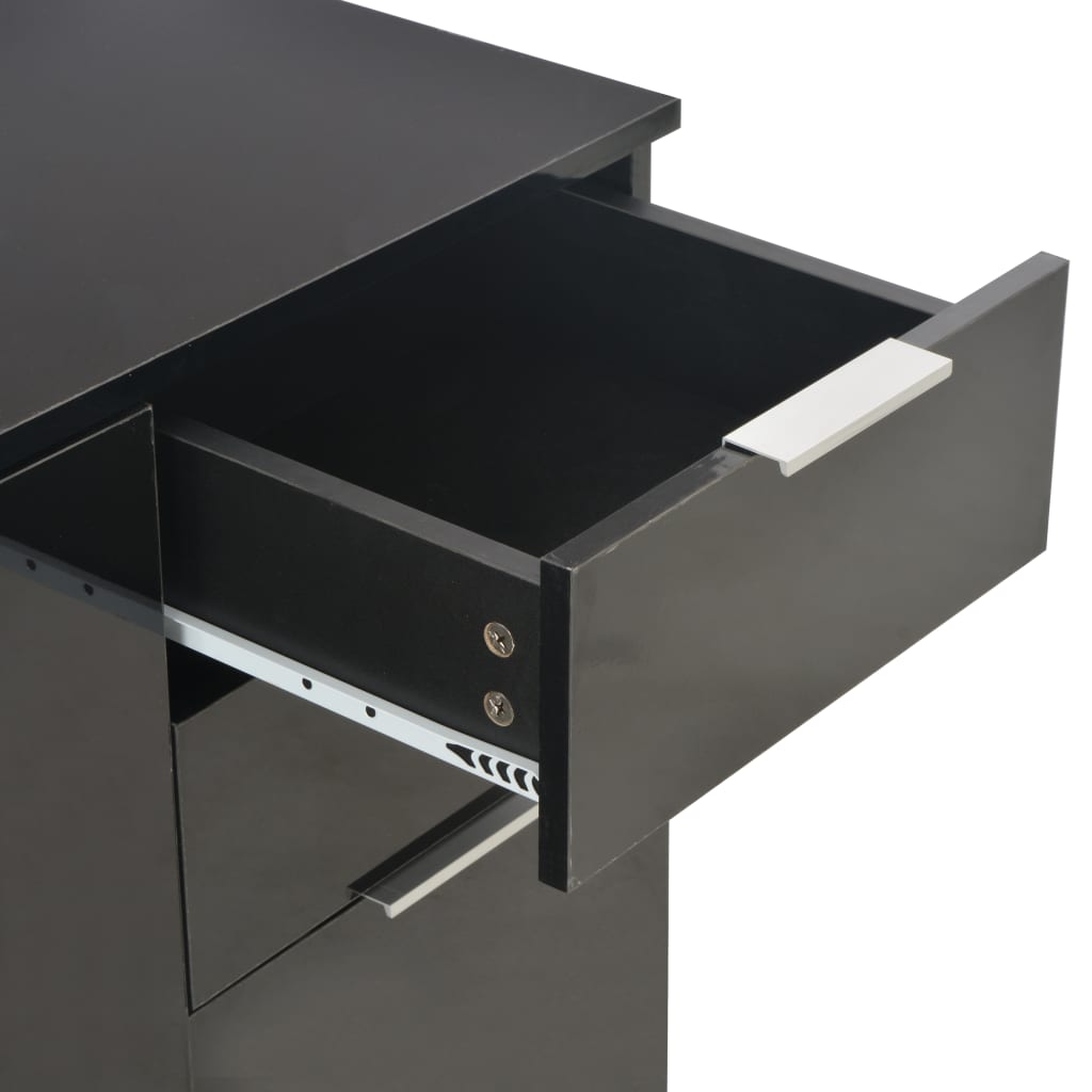 Skjenk Høyglans Svart 71x35x80 cm