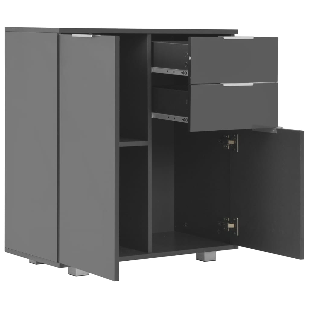 Skjenk Høyglans Grå 71x35x80 cm