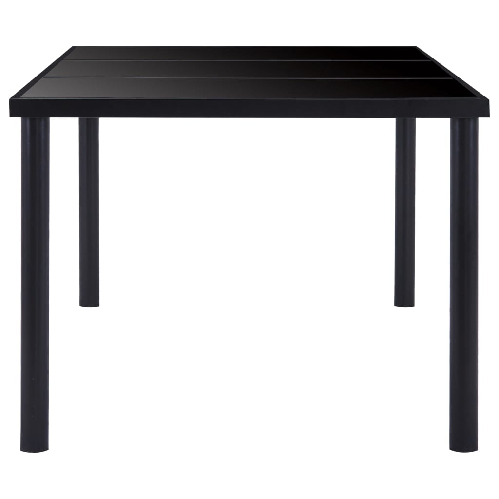 Spisebord svart 160x80x75 cm herdet glass