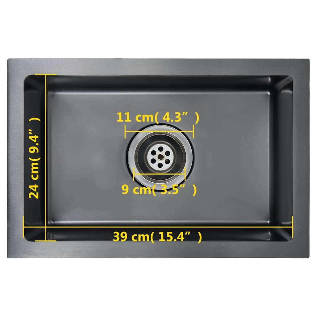 Kjøkkenvask Håndlaget Svart rustfritt stål