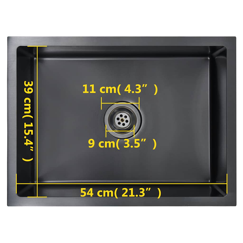 Kjøkkenvask Håndlaget Svart rustfritt stål