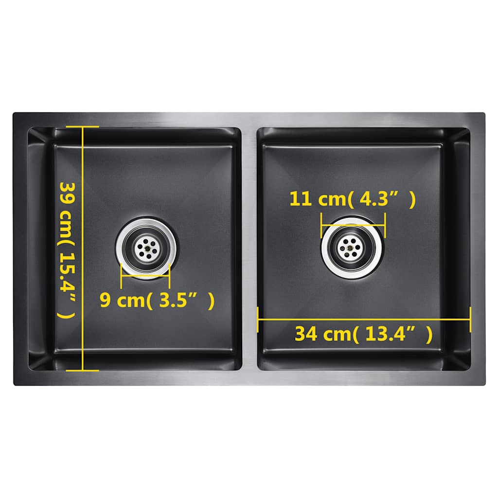 Kjøkkenvask Håndlaget Svart rustfritt stål