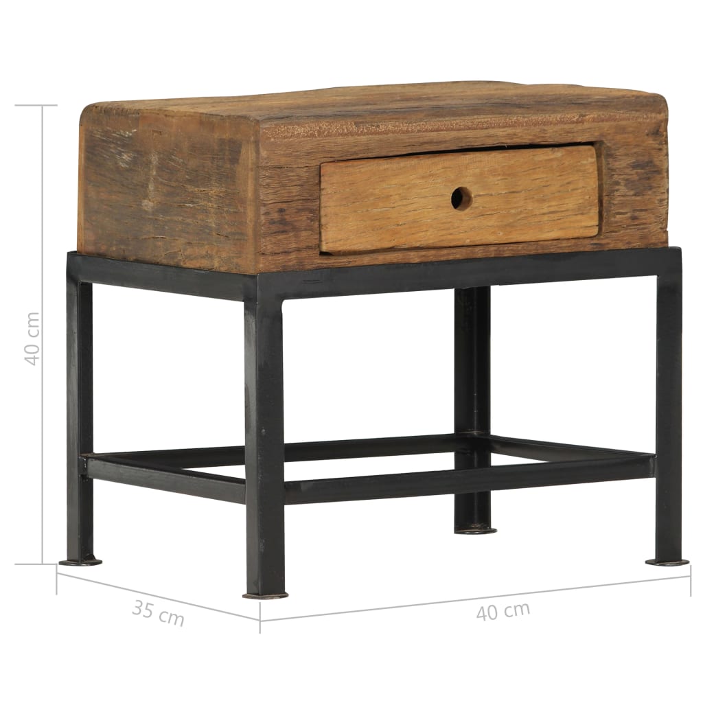 Nattbord Sengbord Tre Gjenvunnet Heltre 40x35x40 cm