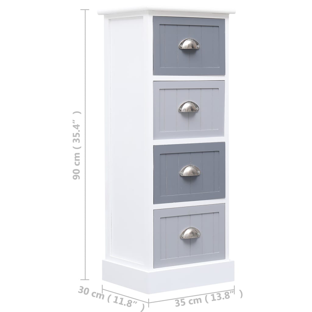 Sidebord Tre 4 stk skuffer 35x30x90 cm keisertre