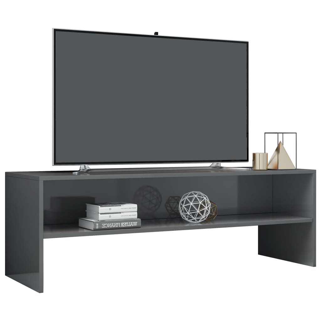 TV-Møbel Høyglans Grå Tv-benk 120x40x40 cm