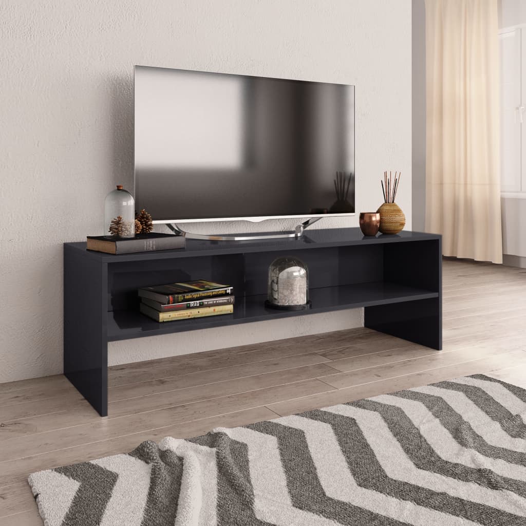 TV-Møbel Høyglans Grå Tv-benk 120x40x40 cm