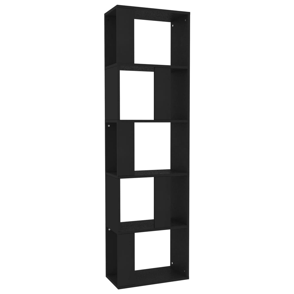 Bokhylle Svart Romdeler 45x24x159 cm