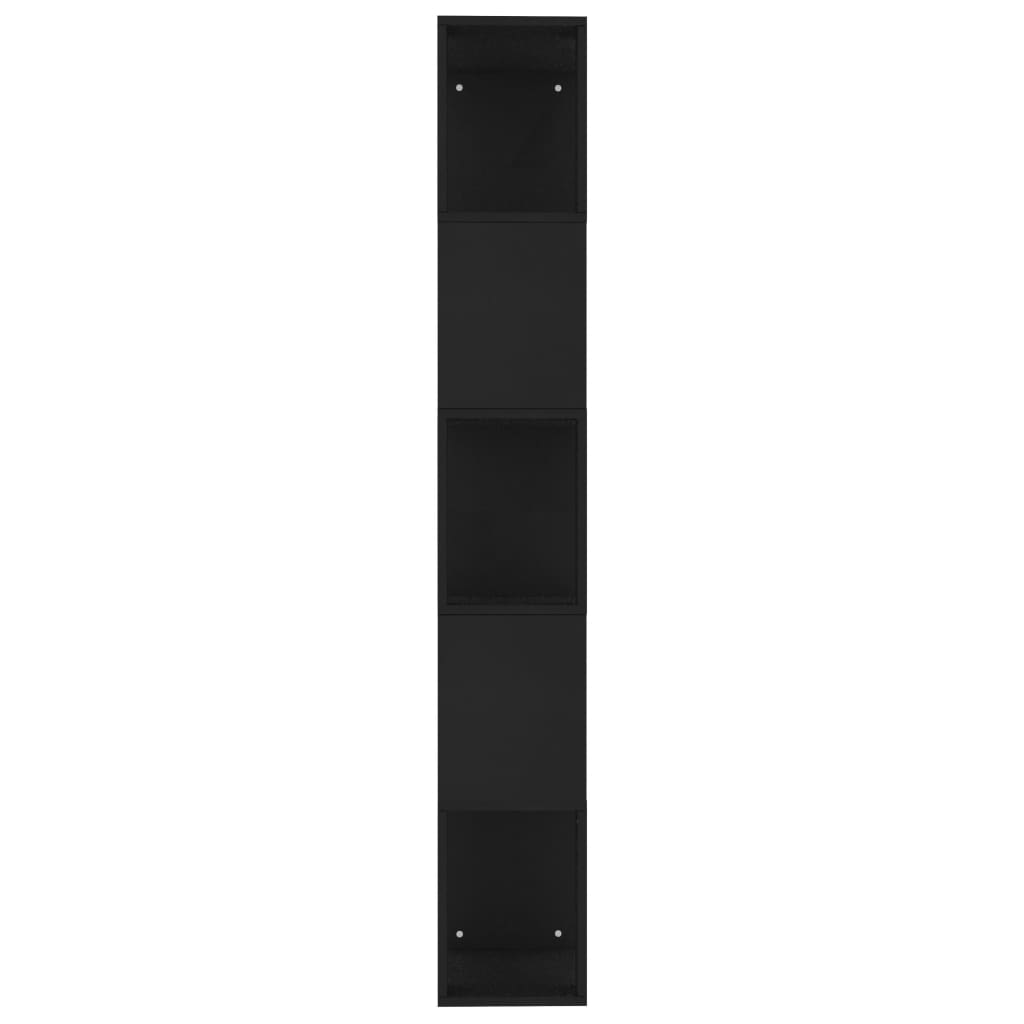 Bokhylle Svart Romdeler 45x24x159 cm